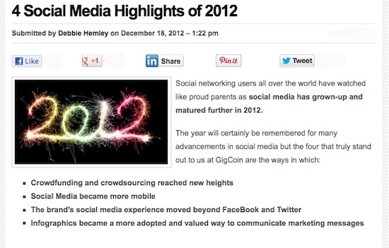 social media highlights of 2012
