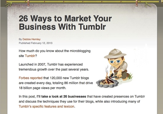 26 ways to market your business with Tumblr